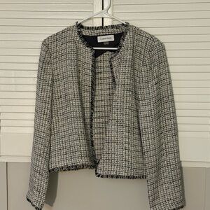 Calvin Klein Women's Black and White Tweed Blazer New size S-M
